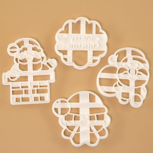 4 Pcs Christmas Santa Claus Cookie Cutter Mold Merry Christmas Cookie Embosser Baking Molds for Christmas Decorations