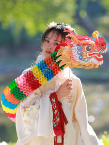 Wedding Morning Robe Photography Prop Paper Dragon New Year Decoration Bride Cut Paper Dragon Game Props Bedroom Decoration