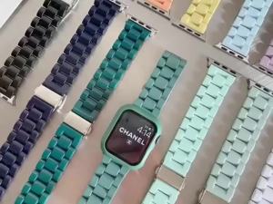 Candy Color Resin Strap For Apple Watch Band 40mm 41 42 44 45 46 38 Ultra 2 49mm Bracelet IWatch Series 12 11 10 9 8 7 6 SE 5 4