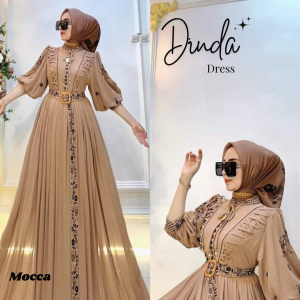 Dinda Dress Ceruty Apk Bordir Gamis Wanita Terbaru 2024 Viral Dress Kondangan Wanita Elegan Hijab
