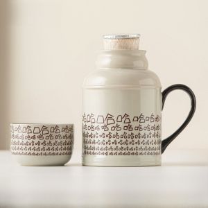 ZiQuanJian Ceramic Teapot Cup Office Mug with Lid Chinese Style Simple Design High Temperature Burnt Tea Drinking Utensils