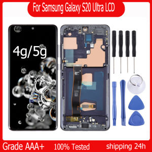 OLED For Samsung Galaxy S20 Ultra LCD G988F G988B/DS with Frame Display Touch Screen Digitizer For Samsung S20 Ultra Replacement