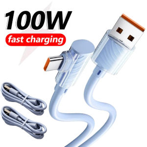 100W Fast Charging Elbow Type C Cable Crystal-Clear Double-Layer Protective Sheath USB Type C Cable