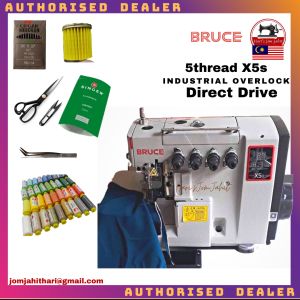 Mesin Jahit tepi Industri 5 Benang 2 Jarum Safety Overlock