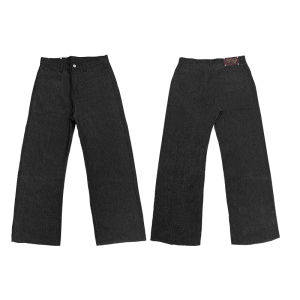 กางเกงยีนส์ทรงหลวมเอวกลาง ทรงตรง กางเกงขายาวผู้ชาย ทรงลำลอง ฤดูใบไม้ผลิ 2025 ทรงหลวม สีน้ำเงิน กางเกงยีนส์ปักลายม้า