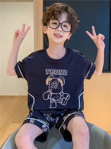 ชุดนอนเด็กชายผ้าฝ้ายแท้บางฤดูร้อน เสื้อผ้าเด็กชาย ชุดนอนเด็กผู้ชาย ชุดนอนเด็กผู้หญิง ชุดนอนเด็ก เสื้อผ้าเด็ก เสื้อผ้าเด็ก