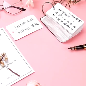 50Pages / Iron Ring Handwritten Memo / Blank English Word Card / Loose-leaf Memo Memory Card