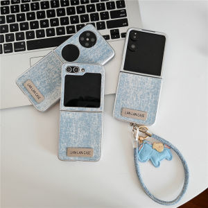 Leather Phone Case Small Horse Rope Foldable Screen Protection for Xiaomi Mi MIX Flip Samsung Z Flip3/4/5 Huawei P50 Pocket S2 Women