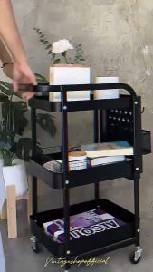 ชั้นวางของราคาถูกๆ มีล้อ, ชั้นวางของอเนกประสงค์ 3 ชั้น ชั้นเหล็ก ชั้นมีล้อ ราคาว่า 85 บาท