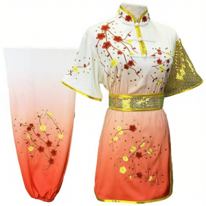 HANCUI | Performance Martial Arts Uniform Long Fist Routine Gradual Orange Stitching Plum