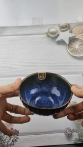 ถ้วยญี่ปุ่น ถ้วยเซรามิค ถ้วย 4.5 นิ้ว ถ้วยซุป ถ้วยน้ำเงิน