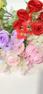 Artificial Flower Mawar Rose 6 Cabang Bunga Palsu Bouquet Dekorasi Hantaran Seserahan BG138