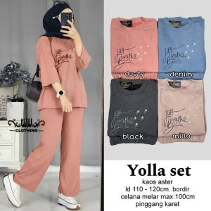((ONE SET KNIT ADEM)) SISCA SET KNIT BY KALILA // SETELAN BAJU OVERSIZE LD 110 // BAJU SETELAN KAOS KNIT PANJANG MOTIF BUNGA CANTIK//