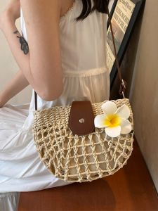 Summer Straw Woven Bag Womens 2024 New Arrival Internet Celebrity Special-Interest Design Woven Bag Pastoral Beach Messenger Bag