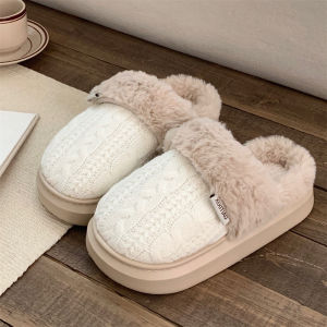 รองเท้าแตะผ้าฝ้ายลายแมวสุดน่ารัก รองเท้าแตะพื้นหนาสำหรับใส่ในบ้านในช่วงฤดูหนาว สวมใส่สบาย ระบายอากาศได้ดี รองเท้าแบบสวมสบาย