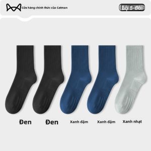 Tất MiiOW cho nam làm  vải cotton thoáng khí thấm mồ hôi dài đến bắp chân