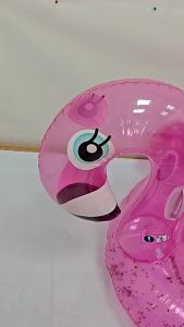 PVC Inflatable Flamingo Tube Beach Float Fun Swimming Party Decoration Shiny Sequin Pink Flamingo Pool Float Tube