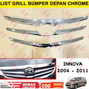 Paket List Grill Atas Bawah Tengah Innova 2004 2009 2011 Cover Chrome .