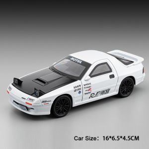 MAKEDA | 1:32 RX7 Sports Car Model Toys Alloy Diecast Miniature Supercas Doors Opened Pull Back Sound Light Simulation Interior Kid Gifts