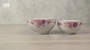 Mangkok Keramik Pink Rossie 11cm isi 1