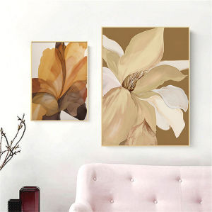 Modern Abstract Floral Decorative Art Canvas Core Self Adhesive for Living Room Restaurant Homestay Hotel Corridor Hanging