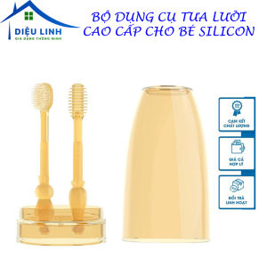 BỘ DỤNG CỤ TƯA LƯỠI CAO CẤP CHO BÉ SILICON CÔNG NGHỆ NHẬT BẢN AN TOÀN CHO BÉ KỊC THƯỚC 9CM BÀN CHẢI ĐÁNH RĂNG CHO BÉ tramanhshop