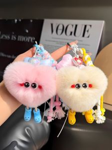 จี้รถยนต์รูปหัวใจสัตว์กระต่ายขนนุ่มสุดน่ารักสำหรับเพื่อนรักของคุณ จี้กระเป๋า ของขวัญวันเกิด เครื่องประดับแฟชั่น