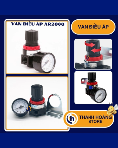 (Combo 2 cái) Van điều chỉnh áp suất khí nén Airtac AR2000