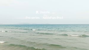 JisuLife Portable Neck Fan Pro1 100 Speeds Bladeless Fan LED Display 5000mAh Rechargeable Personal Fan USB Battery Operated Wearable Fan