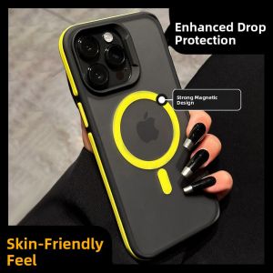 DAIMANG | Anti-Slip Anti-Drop Matte Anti-Fingerprint Durable Case for iPhone 14 Pro Max 15 Plus 16 PM 13 12 Pro IP11 with MagSafe