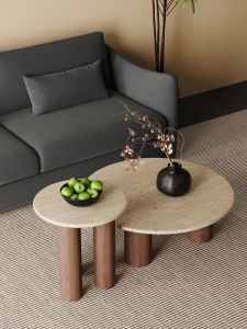GOOFANSER | Wabi Sabi Style Designer Living Room Round Tea Table