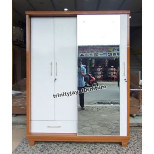 Lemari Pakaian 3 Pintu Premium Kayu Blokteak 18ml/trinityjayafurniture