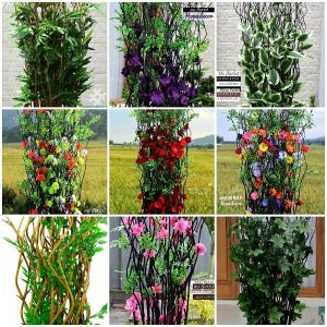 Dekorasi Rumah Bunga Artifisial BAMBU ULIR 10 BATANG BERBAGAI MACAM TIPE BUNGA & DAUN 180cm