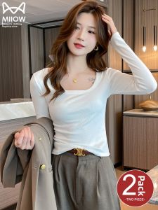 miiow | Winter-Spring Long Sleeve T-Shirt with U-Neck for Layering
