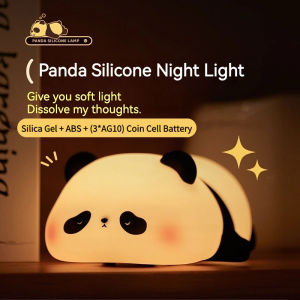 LED Panda Night Light Cartoon Creative Cute Panda Lamp Silicone Pat Light For Kids Room Eye Protection Soft Bedroom Sleep Bedside Lamp
