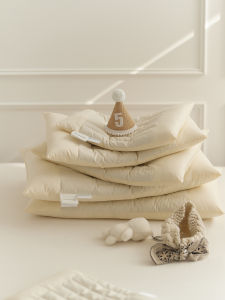 Pure Cotton Fiber Pillow for Children Yellow Privet Seed Fillers Nursery Students Baby Bedding Rectangle Shape Single Person