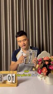 Vỉ Dao Cạo Râu Lưỡi Kép Kèm 21 Đầu Cạo Thay Thế Sắc Bén Dao Cạo Râu Cho Nam Cạo Êm Mượt Sạch Sâu Chống Trầy Xước An Toàn