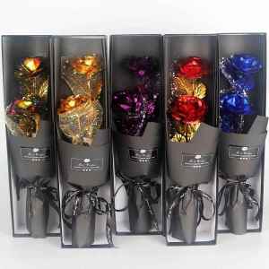 Girlfriend Wife Gift 2 Artificial Gold Roses