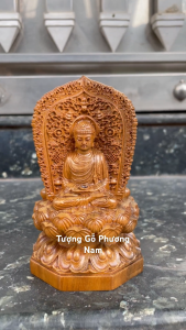 Tượng ta bà tam thánh 3 mặt phật bà quan âm phật địa tạng phật thích ca gỗ bách xanh