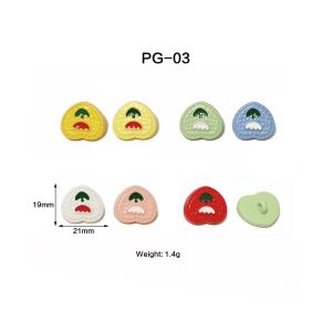 กระดุมก้านพลาสติกรูปทรงหัวใจลายดอกไม้ อะไหล่ตกแต่งเสื้อผ้าแฟชั่น plastic button (A-3-DSL0165)