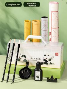 deli | Beginner Calligraphy Set for Children Soft Writing Brush Practice Professional Water Writing Cloth Mat and Stationery Complete Suite