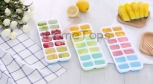 Silicone Ice Cube Tray Mold with Clear Cover Maker Freezer Kitchen Baby Food Maker Tray