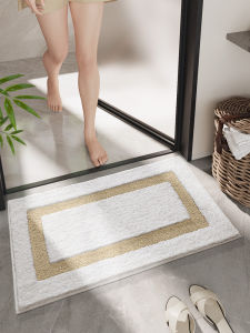 Five Star Hotel Standard Bathroom Mat Thickened Slip Resistant Quick Dry Floor Rug Toilet Carpet Home Use Nordic Style Geometric Pattern
