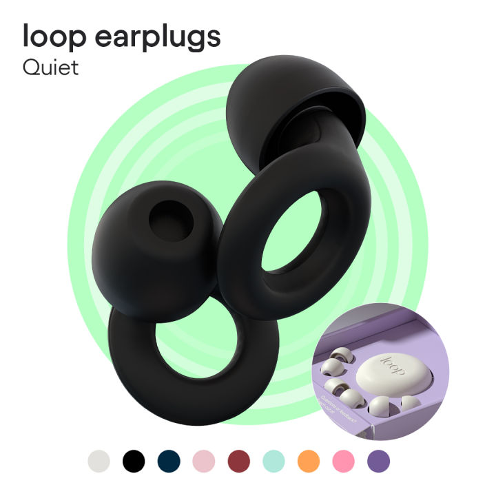 Loop Quiet - Noise Reducing Earplugs (-27dB) for Sleep, Focus, Study, Noise  Sensitivity & Travel - Super Soft, Reusable Hearing Protection - 4 Sizes  (XS-L)