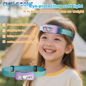 Smart Sensor Childrens Headlamp Type-C Rechargeable Kids LED Headlight Portable Mini Head Flashlight Outdoor Camping Head Torch
