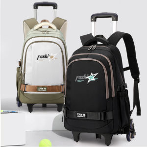 DDOO | High Capacity Stair-Climbing Waterproof Trolley Backpack For Student