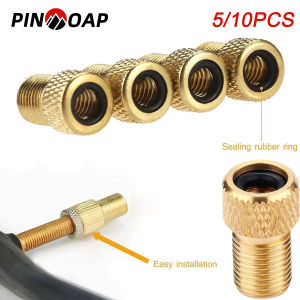 Bicycle Brass Valve Adapter Wheel Tire Valve Conversion Adapter For Road Bikes Presta To Schrader Bike Valve Adapters Accessory