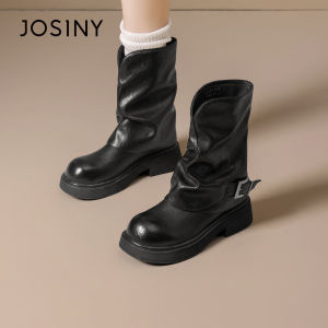 Josiny | British Style Autumn Thick Heel Boots