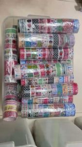 combo 10 cuồn băng keo in hình thú hoạt hình hoa văn ... Dễ thương . Dán viền trang trí làm sổ tay ...