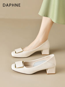 Daphne | French Square Toe Comfortable Thick Heel Retro Shoes